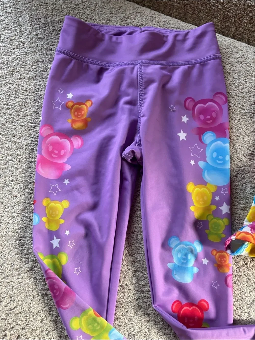 Disney Mickey Rainbow Gummy Bear Tank & Purple Leggings Set